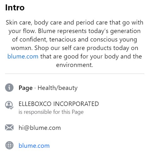 Biografia do Facebook de Blume