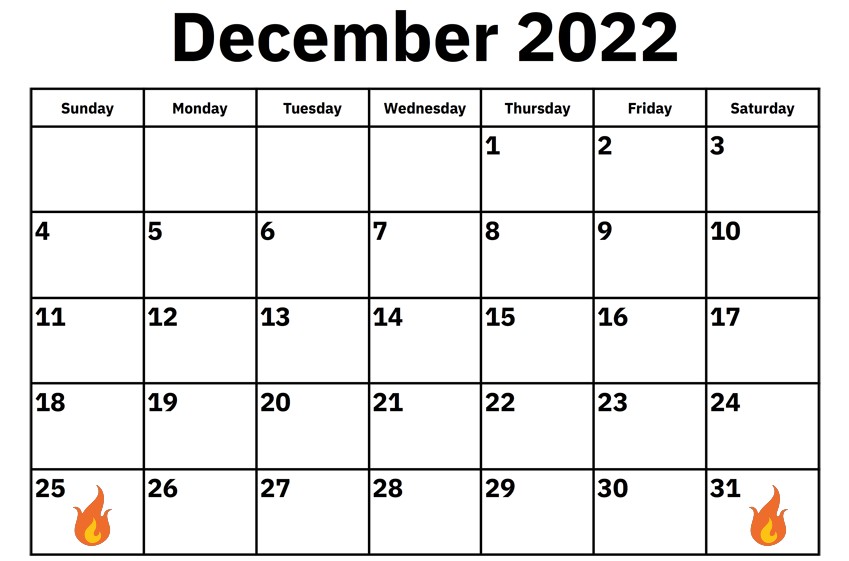 2022 email marketing event/holiday calendar