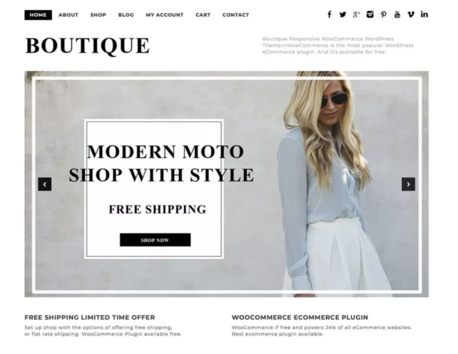 Boutique theme for Woocommerce