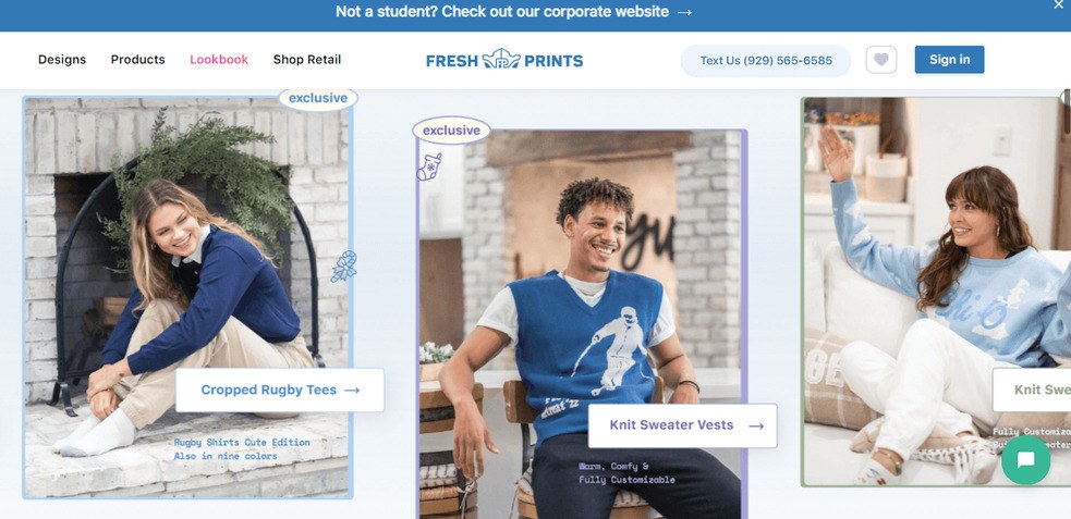 Wix stores examples: Fresh Prints