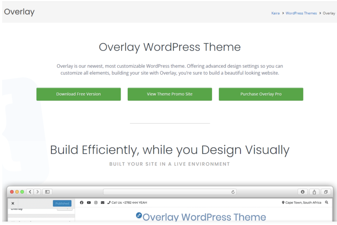 Overlay Woocommerce theme