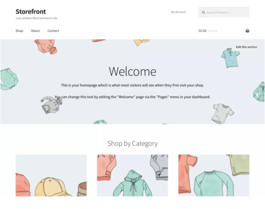 Storefront theme for Woocommerce