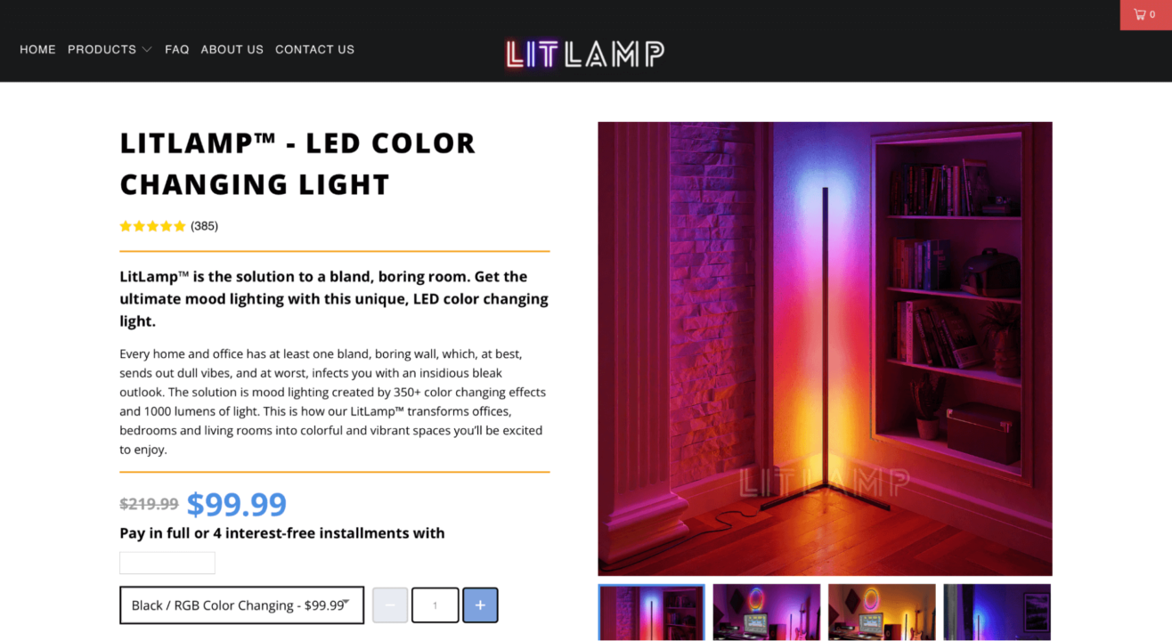 Furniture & home decor Shopify dropshipping store - Litlamp