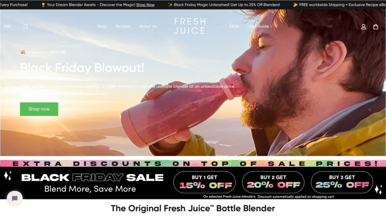 Other top Shopify dropshipping stores - Fresh Juice Blender