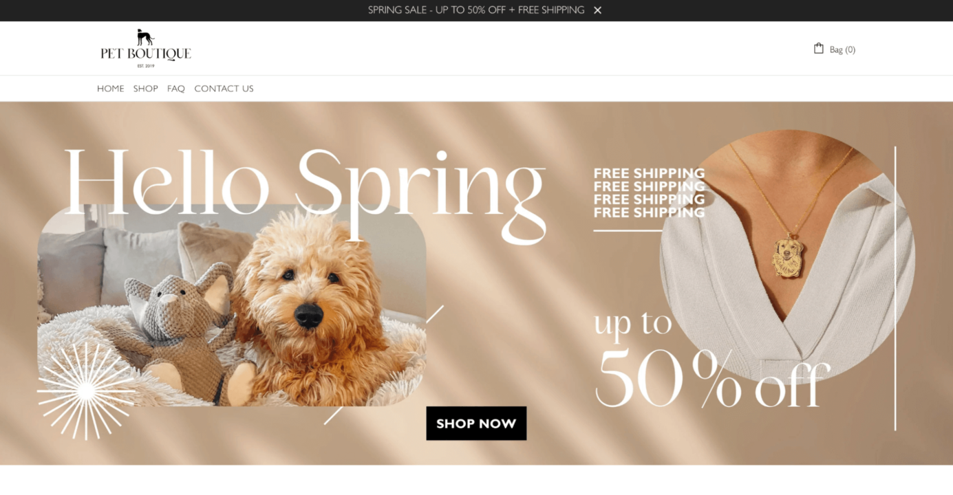 Pet care Shopify dropshipping stores - Pet Boutique