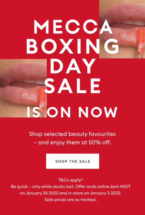  Boxing Day email marketing campaigns for Mecca