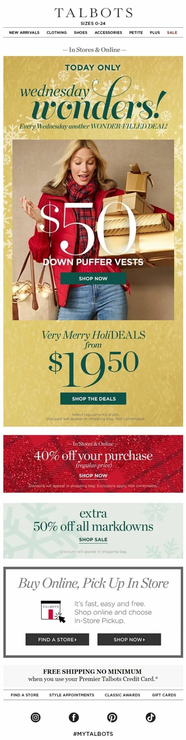 Promotional email format - Talbots