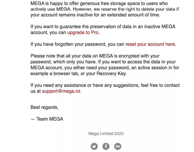 Best regards email sign off by MEGA