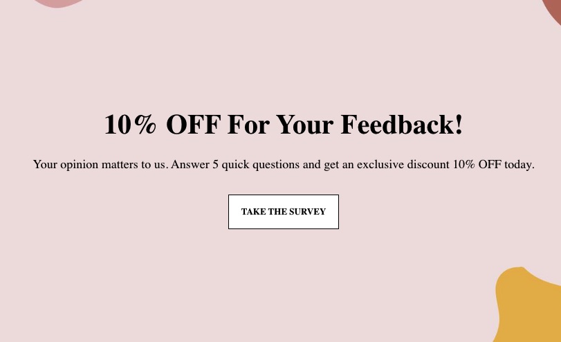 Survey website popup example by Kennedy Blue
