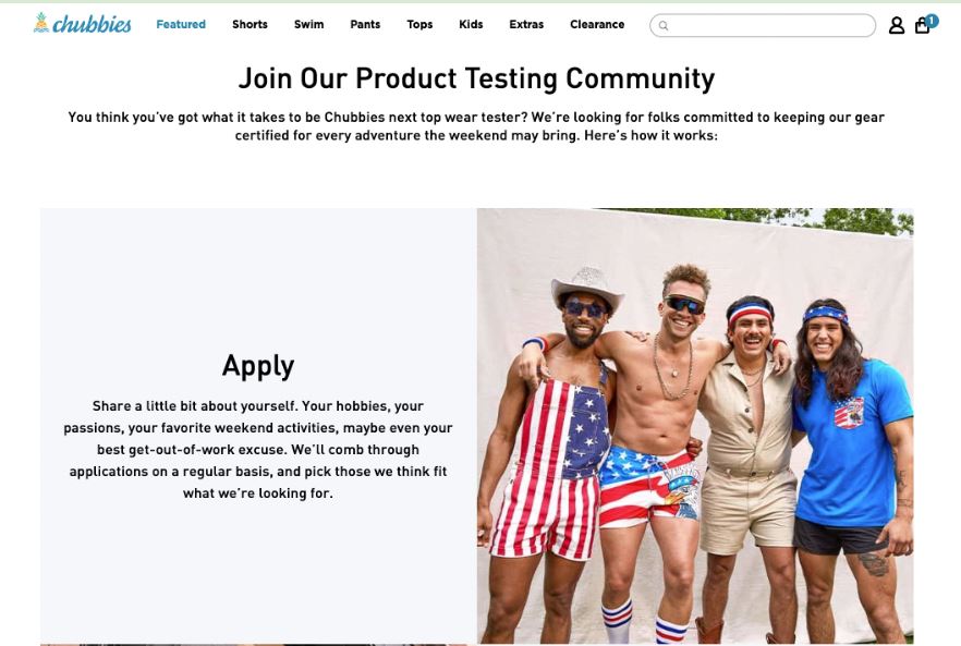 DTC marketing: build a community from Chubbies